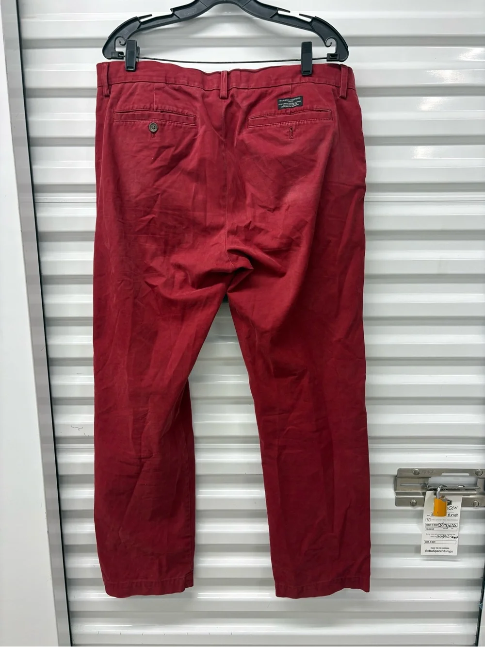 Banana Republic Red Chino Pants Regular Fit French Conn Leg Twill Pockets Men 35